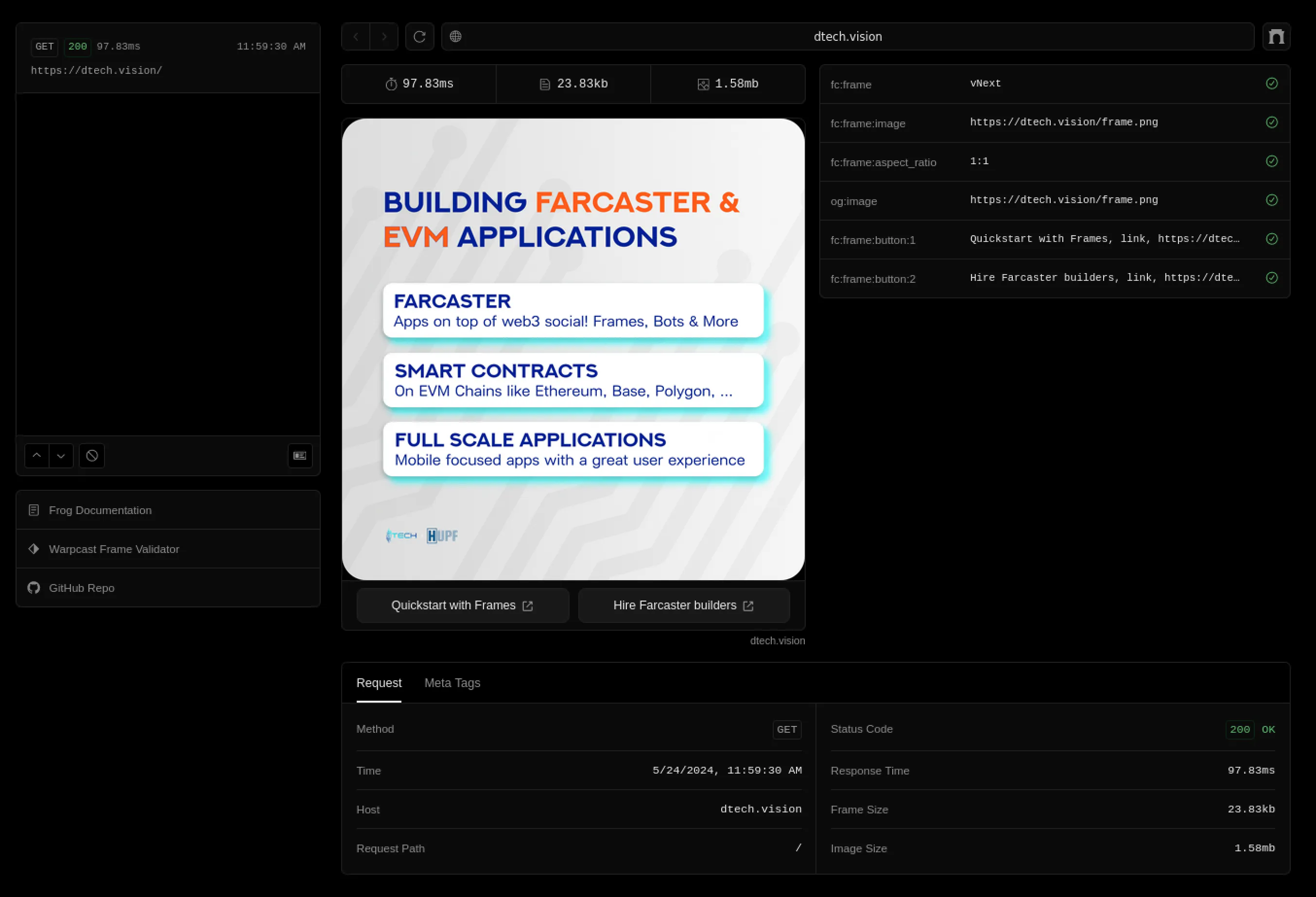 Frog.fm Frames Debugger