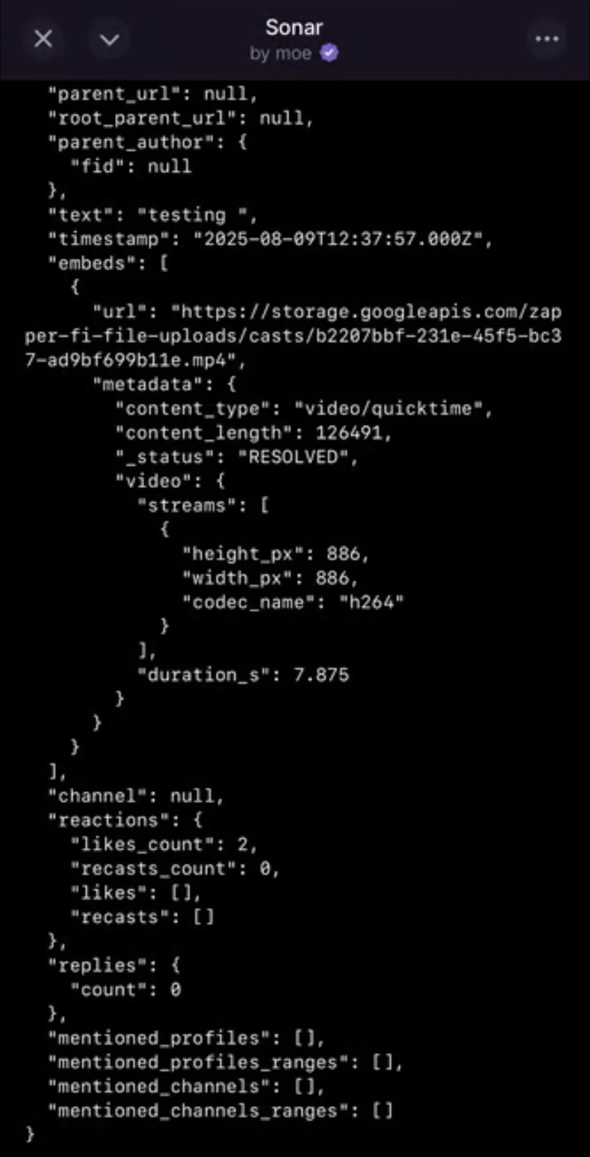 Farcaster Embed Message Example