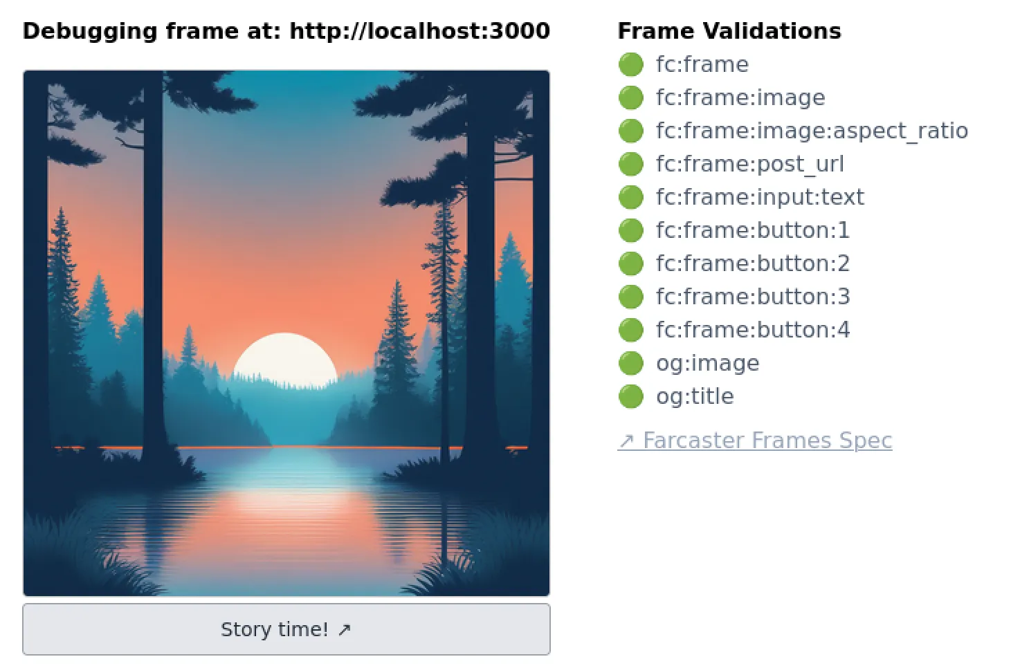 link out to external link in Farcaster Frame showcase